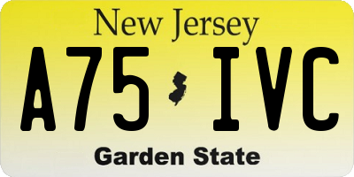 NJ license plate A75IVC