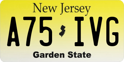 NJ license plate A75IVG