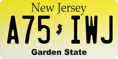 NJ license plate A75IWJ