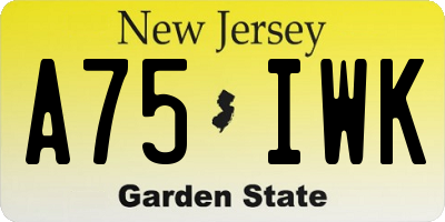 NJ license plate A75IWK