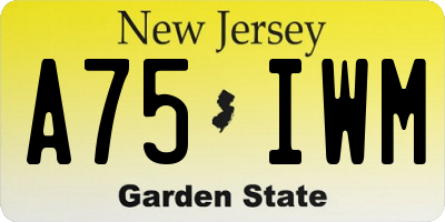 NJ license plate A75IWM