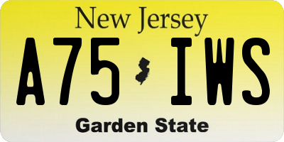 NJ license plate A75IWS