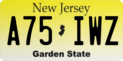 NJ license plate A75IWZ