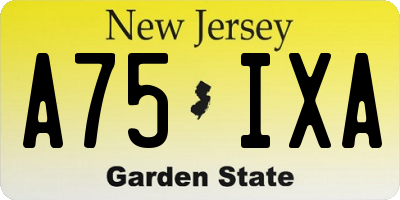 NJ license plate A75IXA