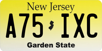NJ license plate A75IXC