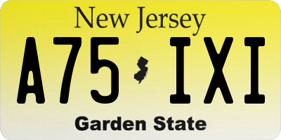 NJ license plate A75IXI