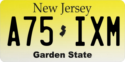 NJ license plate A75IXM