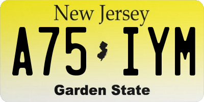 NJ license plate A75IYM