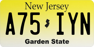 NJ license plate A75IYN