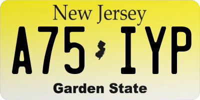 NJ license plate A75IYP