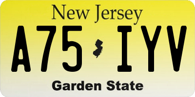 NJ license plate A75IYV