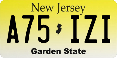 NJ license plate A75IZI