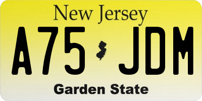 NJ license plate A75JDM