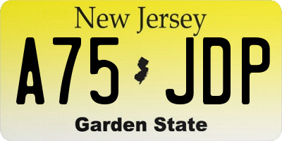 NJ license plate A75JDP