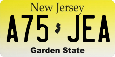 NJ license plate A75JEA