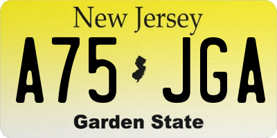 NJ license plate A75JGA