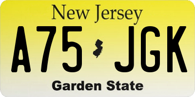 NJ license plate A75JGK