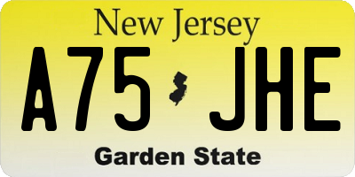 NJ license plate A75JHE