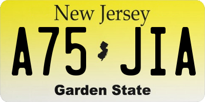 NJ license plate A75JIA