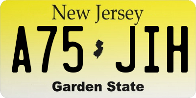 NJ license plate A75JIH