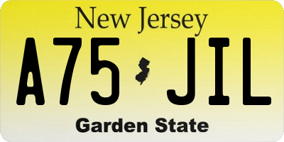 NJ license plate A75JIL