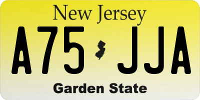 NJ license plate A75JJA