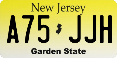 NJ license plate A75JJH