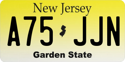 NJ license plate A75JJN