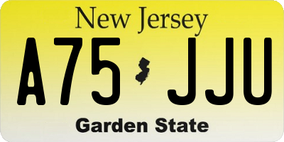NJ license plate A75JJU