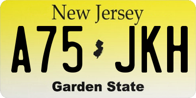 NJ license plate A75JKH