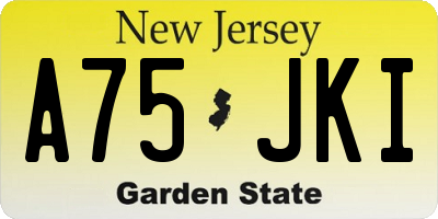 NJ license plate A75JKI