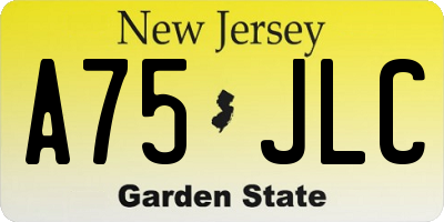 NJ license plate A75JLC
