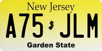 NJ license plate A75JLM