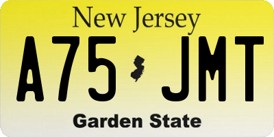 NJ license plate A75JMT