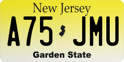 NJ license plate A75JMU