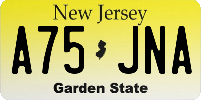 NJ license plate A75JNA