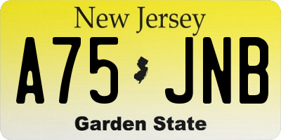 NJ license plate A75JNB