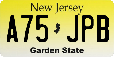 NJ license plate A75JPB