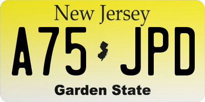 NJ license plate A75JPD