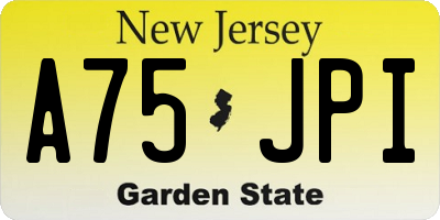 NJ license plate A75JPI