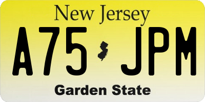 NJ license plate A75JPM
