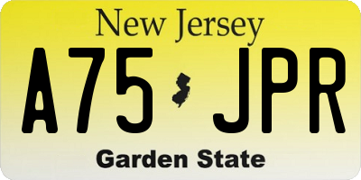 NJ license plate A75JPR