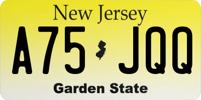 NJ license plate A75JQQ