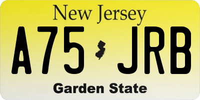 NJ license plate A75JRB
