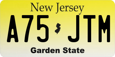 NJ license plate A75JTM