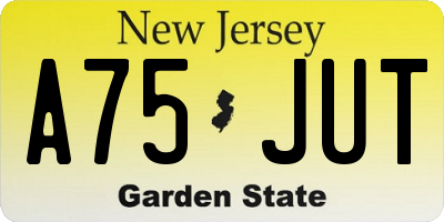 NJ license plate A75JUT
