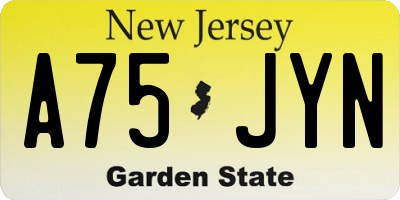 NJ license plate A75JYN