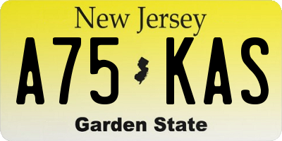 NJ license plate A75KAS