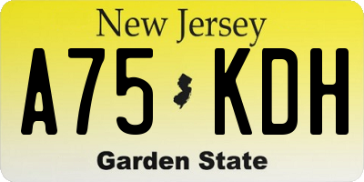 NJ license plate A75KDH