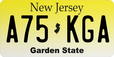 NJ license plate A75KGA